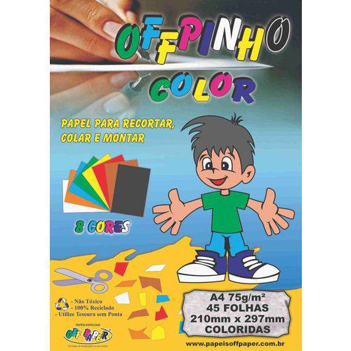 Bloco para Educacao Artistica Offpinho Color A4 75g 45fls. Off Paper Pacote