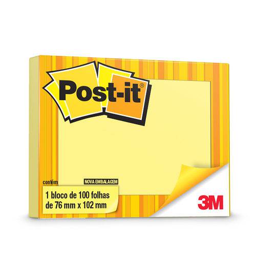Bloco Post-it 657 76x102 Amarelo 3m