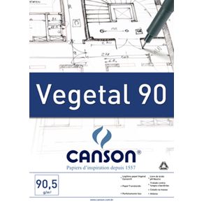 Bloco Vegetal 92,5 G/m² Técnico A-4 21,0 X 29,7 Cm com 50 Folhas Canson
