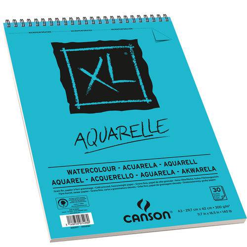 Bloco Xl Aquarelle 300 G/m² A-3 29,7 X 42,0 Cm com 30 Folhas Canson