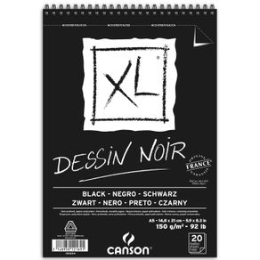 Bloco XL Dessin Noir 150 G/m² A-5 14,8 X 21,0 Cm com 20 Folhas Canson