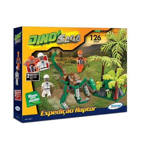Blocos de Encaixe Dino Saga Expedição Raptor - Xalingo
