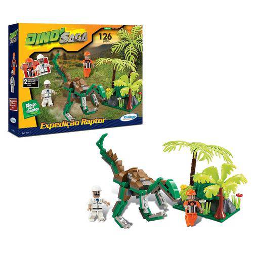 Blocos de Encaixe Dino Saga Expedição Raptor - Xalingo