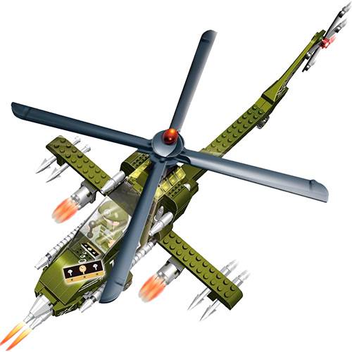 Blocos de Montar Banbao Força Tática Helicóptero Apache - 231 Peças