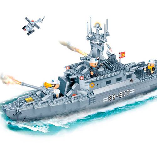 Blocos de Montar Banbao Força Tática Navio de Guerra - 458 Peças
