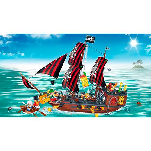 Blocos de Montar Banbao Pirata Navio Invencível - 850 Peças