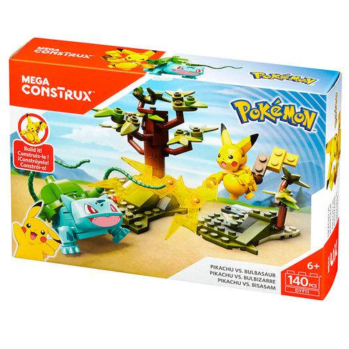 Blocos de Montar - Mega Construx - Playset de Batalha - Pokémon - Pikachu Vs Bulbassauro - Mattel
