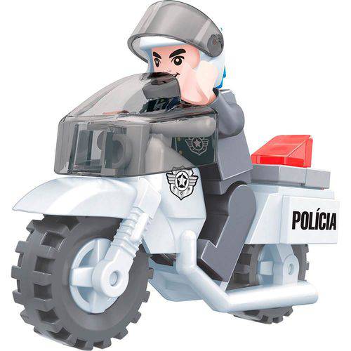 Blocos de Montar Policia Moto Policial 26 Pçs Play Cis