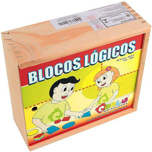 Blocos Logicos 48 Peças Coloridos 1091 - Carlu Brinquedos