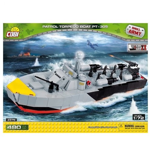 Blocos Montar Barco Militar Patrol Torpedo PT-305 480 Pçs Cobi