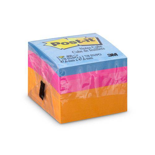 Blocos Recado Adesivos Post-It Cubo Neon 400 Folhas - 3m
