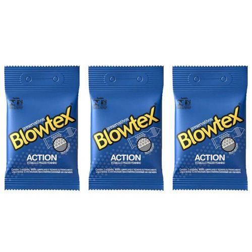 Blowtex Preservativo Premium Action C/3 (kit C/03)