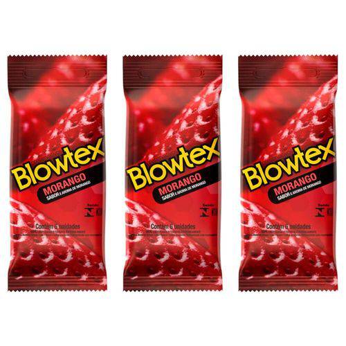 Blowtex Preservativo Sabor e Aroma Morango C/6 (kit C/03)