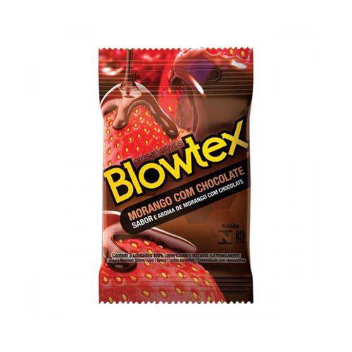 Blowtex Preservativo Sabor e Aroma Morango C/chocolate C/3