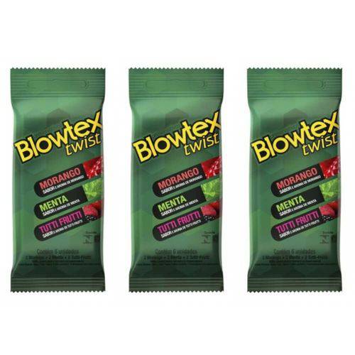 Blowtex Preservativo Sabor e Aroma Twist Sachê C/6 (kit C/03)
