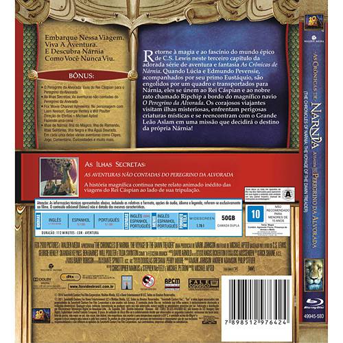 Blu-ray as Crônicas de Nárnia III: a Viagem do Peregrino da Alvorada