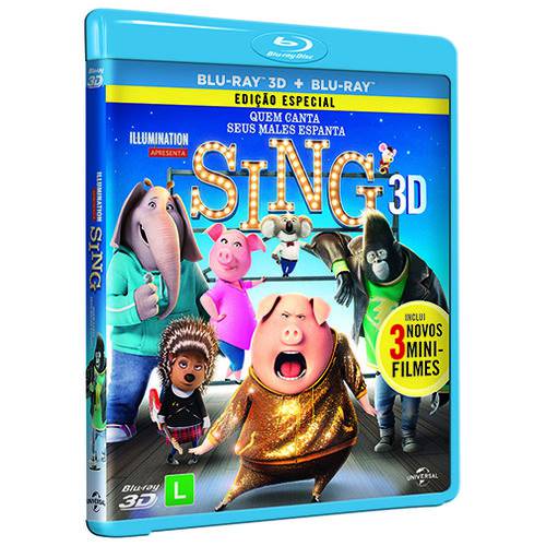 Blu-ray + Blu-ray 3d - Sing: Quem Canta Seus Males Espanta