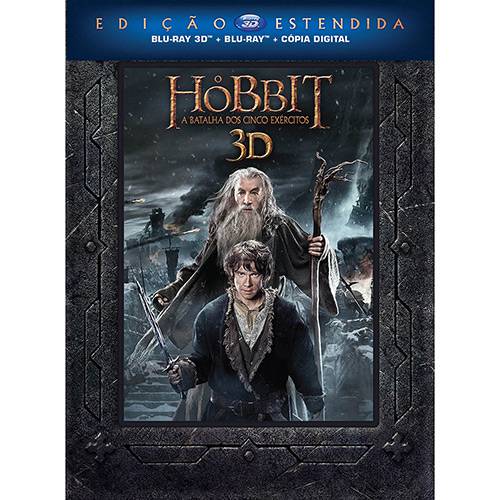 Blu-Ray 3D + Blu-Ray o Hobbit - a Batalha dos Cinco Exércitos Edição Estendida (5 Discos)