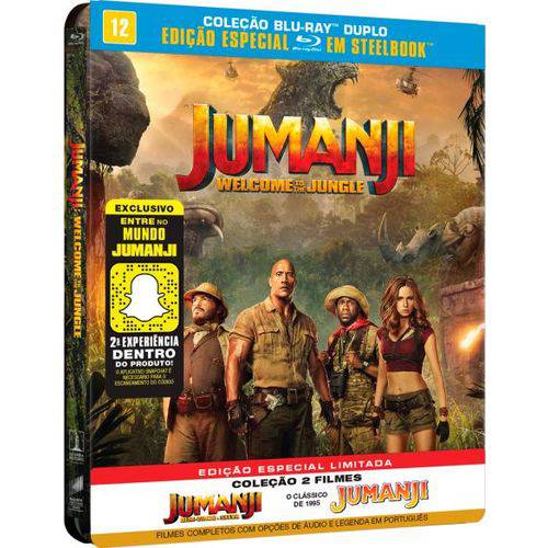 Blu-Ray Jumanji + Jumanji - Bem-Vindo a Selva - Steelbook - 2 Discos