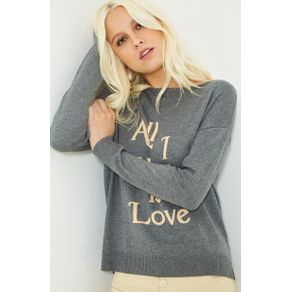 Blusa All I Want Is Love Cinza - Pp
