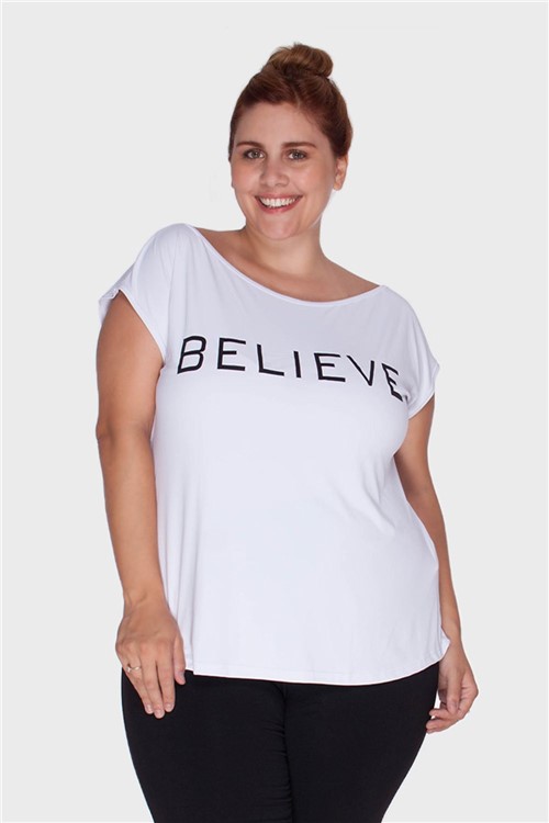 Blusa Believe Plus Size Branco-48