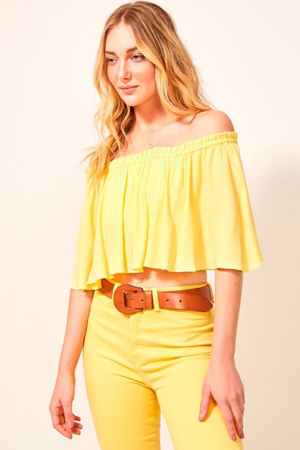 Blusa Ciganinha Dress To Ombro a Ombro - Amarelo