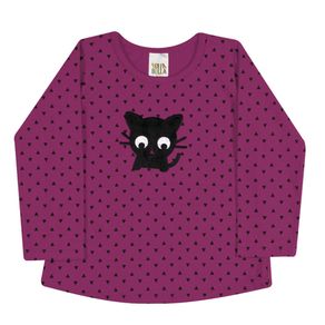 Blusa Cotton Rotativo Framboesa Blusa Pink - Bebê Menina - Cotton - Ref:32507-571-M