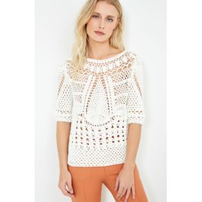 Blusa Crochet Off White - M