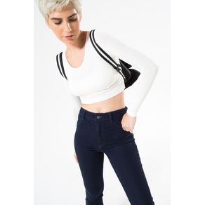 Blusa Cropped Fit Ml Off White - G