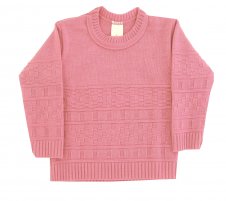 Blusa de Lã em Tricot Infantil Feminino - Quadros