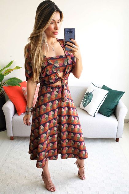 Blusa Dress To com Top Estampa Huaraz - Multicolorido