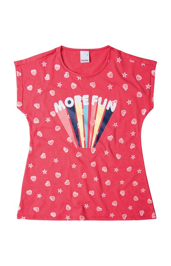 Blusa Estampada Detalhe Texturizado Menina Malwee Kids Rosa Claro - 10