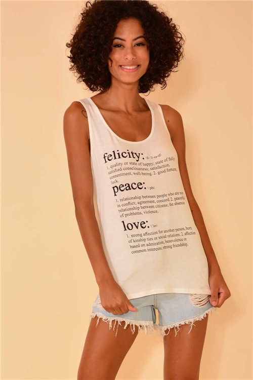 Blusa Felicity, Peace & Love - Off White Tamanho: P