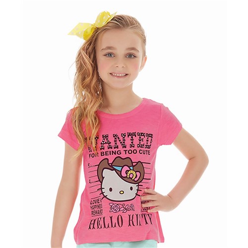 Blusa Menina em Viscose Flamê Pink Hello Kitty Wanted 4