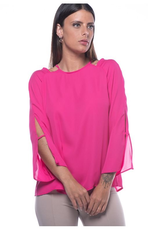 Blusa Ombro Vazado-pink - Pp