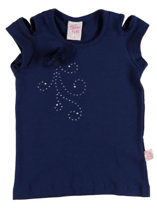 Blusa Regata Infantil para Menina - Azul Marinho