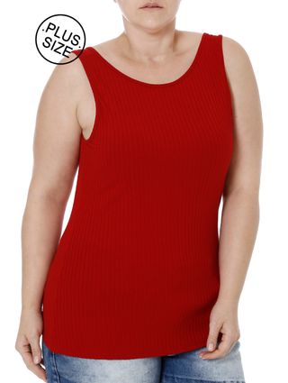 Blusa Regata Plus Size Feminina Autentique Vermelho