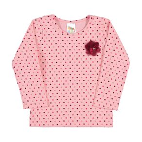 Blusa Rotativo Rosa-Bebê Menina-Cotton-35602-21 Blusa Rosa-Bebê Menina-Cotton-Ref:35602-21-P