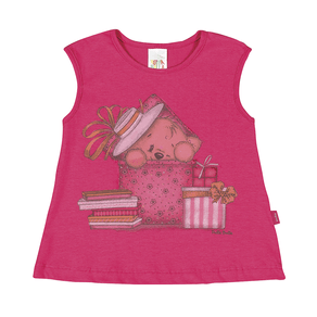 Blusa Sorvete - Bebê Menina -Cotton Blusa Pink - Bebê Menina - Cotton - Ref:33602-8-M