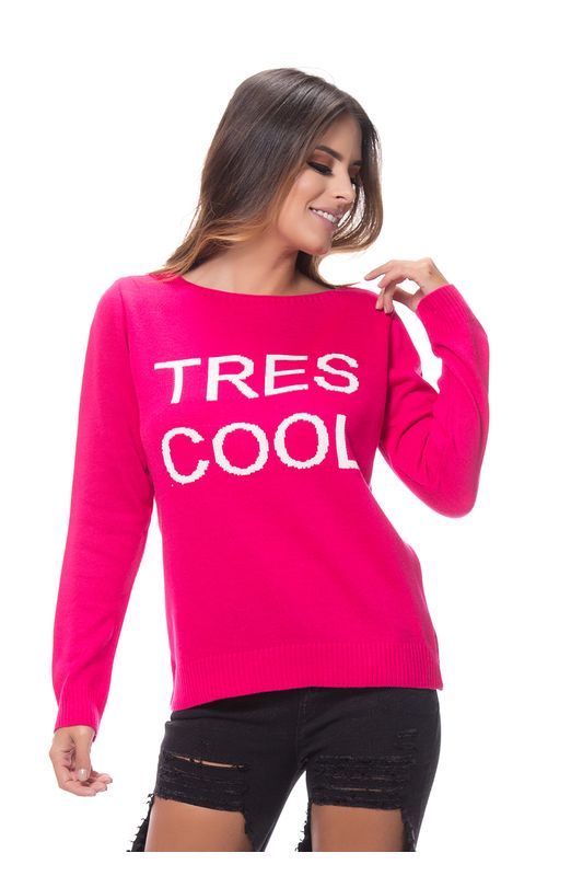 Blusa Três Cool Tricot Pink Pink