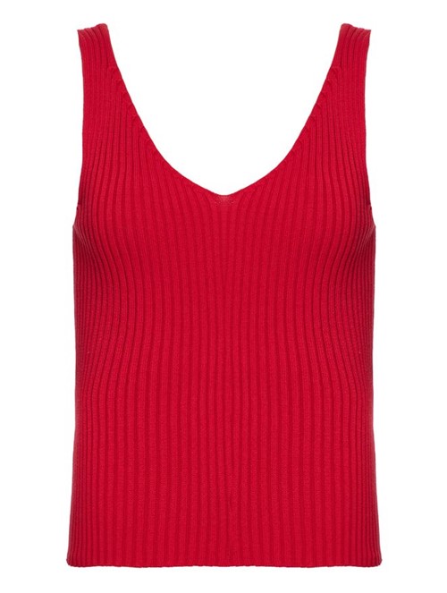 Blusa Tricô Decote V Vermelha Tamanho G