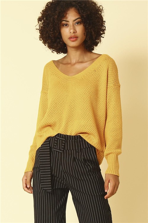 Blusa Tricot Basic - Amarelo Tamanho: M