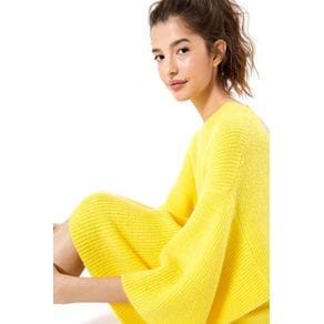 Blusa Tricot Decote Amarelo Bananada - G
