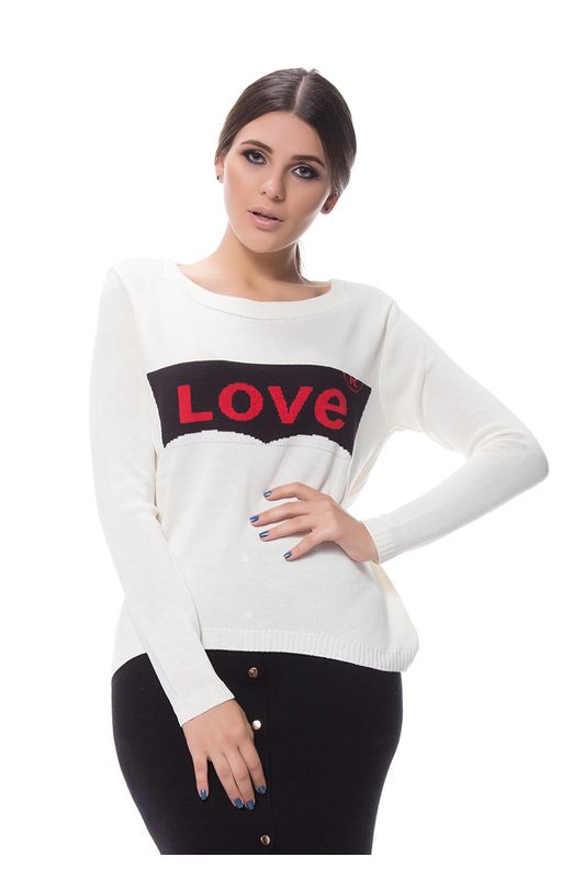 Blusa Tricot Jacar Love - Off Wite OFF WITE