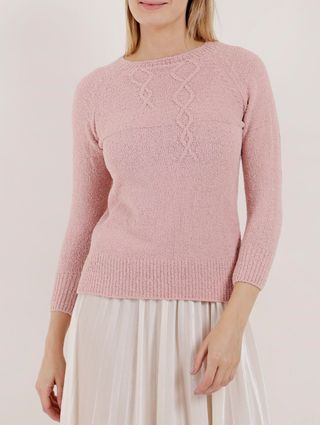 Blusão de Tricot Feminino Rosa