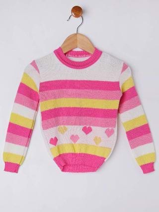 Blusão Infantil para Menina - Rosa/amarelo