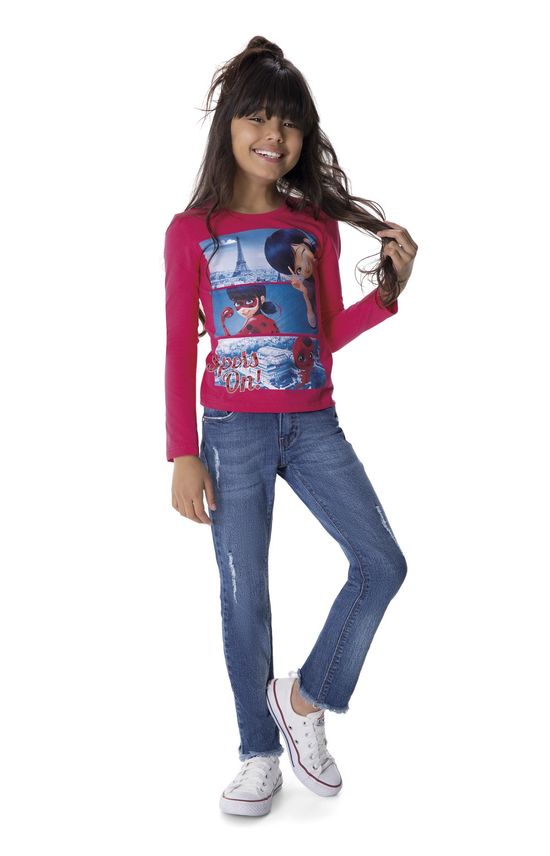 Blusão LadyBug® Menina Malwee Kids Rosa Escuro - 10