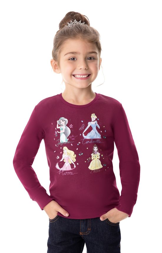 Blusão Princesas da Disney® Menina Malwee Kids Vinho - 3