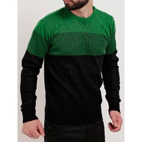 Blusão Tricot Masculino Preto/verde GG