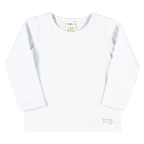 Blusas Branco Bebê Menina Cotton Ref:37106-3-G